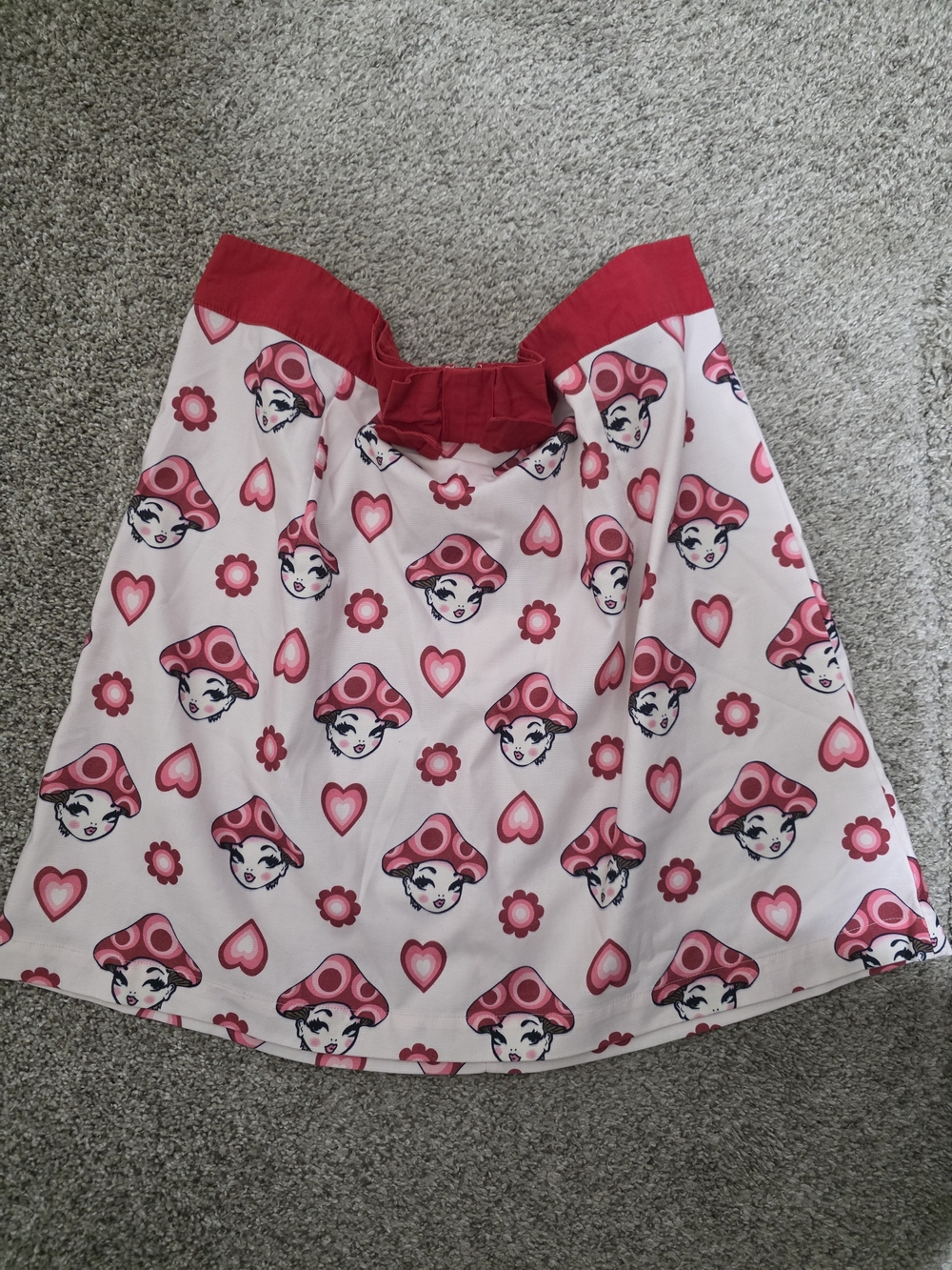 Smak Parlour Madam Mushroom Mod Mini Skirt Pink Red Hearts Plus Size 1X